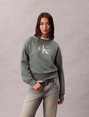 Monologo Fleece Relaxed Sweatshirt, Autumn Green