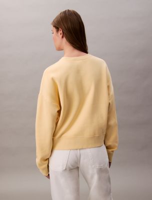 売れ筋商品|||カルバンクライン カットソー トップス レディース Women's Monogram Logo Relaxed Sweatshirt Turtledove Monogram Logo Fleece Relaxed Crewneck Sweatshirt | Calvin