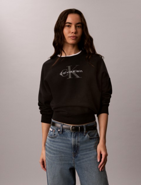 Женские худи Calvin Klein Monologo Fleece Relaxed Sweatshirt