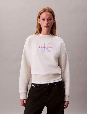 売れ筋商品|||カルバンクライン カットソー トップス レディース Women's Monogram Logo Relaxed Sweatshirt Turtledove 47A214G_P79_main