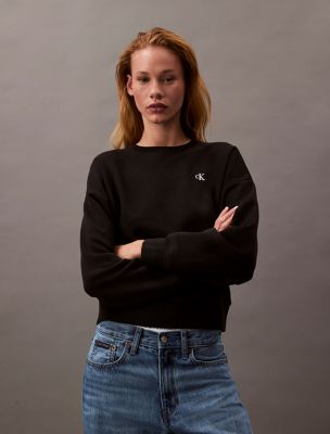Archive Logo Fleece Cropped Sweatshirt, Black Beauty