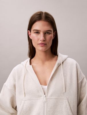 Archive Logo Fleece Zip Hoodie, Grey Heather