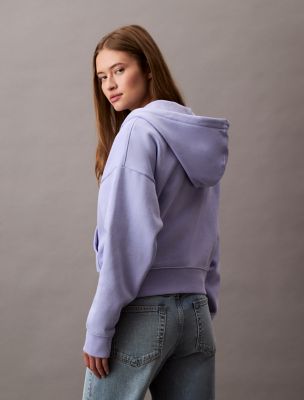 ☆ ☆ Women's Archive Logo Fleece Hoodie Grey Archive Logo Fleece Zip Hoodie | Calvin Klein