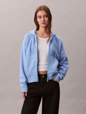 Archive Logo Fleece Zip Hoodie, Frozen Fjord