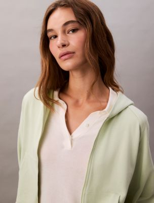 売れ筋商品|||カルバンクライン カットソー トップス レディース Women's French Terry Zip Hoodie White French Terry Zip Hoodie | Calvin Klein