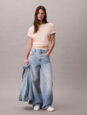 Standard Logo Boxy Fit Crewneck T-Shirt, Mother Of Pearl