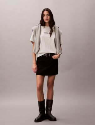 Standard Logo Boxy Fit Crewneck T-Shirt, Light Grey Heather