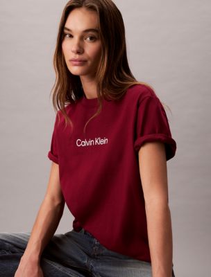 Standard Logo Boxy Fit Crewneck T-Shirt, Magenta Jewel 