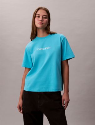 Standard Logo Boxy Fit Crewneck T-Shirt, Stately Blue 