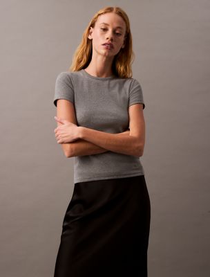 Cotton Contour Rib T-Shirt, Heroic Grey Heather