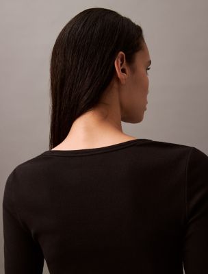Женские футболки Calvin Klein Cotton Contour Rib U-Neck Tee — фото 3