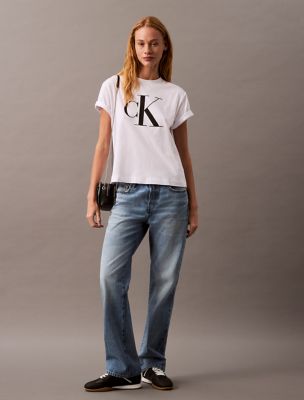 Monogram Logo Boxy T-Shirt, Brilliant White