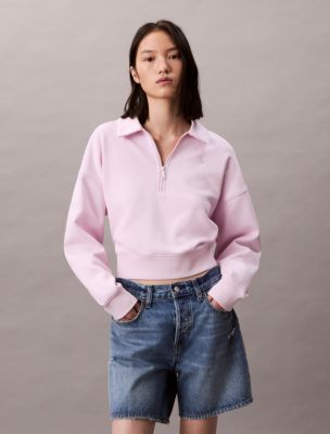 Archive Logo Fleece Quarter Zip Sweatshirt, Spring Lilac 