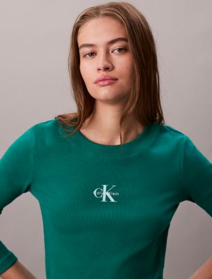 Женские футболки Calvin Klein Monologo Long Sleeve Baby Tee — фото 3