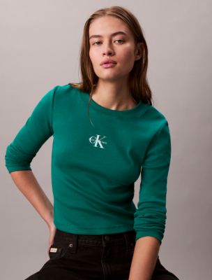 Женские футболки Calvin Klein Monologo Long Sleeve Baby Tee — фото 4