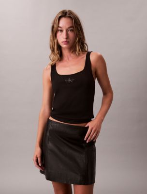 Monologo Rib Tank Top, Black