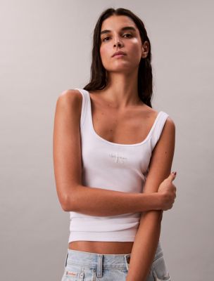 Monologo Rib Tank Top, Bright White