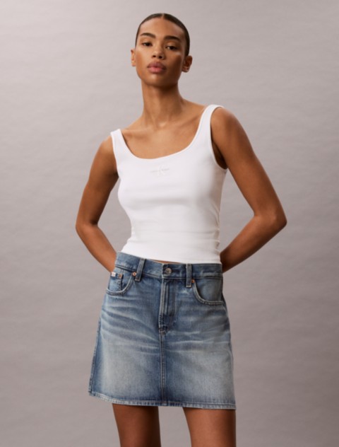 Женские топы Calvin Klein Monologo Rib Tank Top