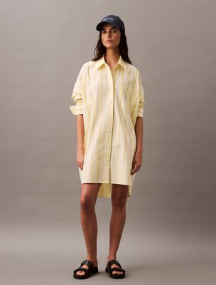 Stripe Relaxed Shirt Dress, Morning Light