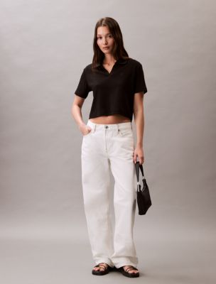 Женские футболки Calvin Klein Cotton Contour Rib Polo T-Shirt — фото 2