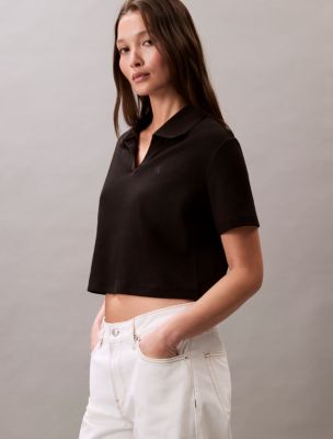 Женские футболки Calvin Klein Cotton Contour Rib Polo T-Shirt — фото 4