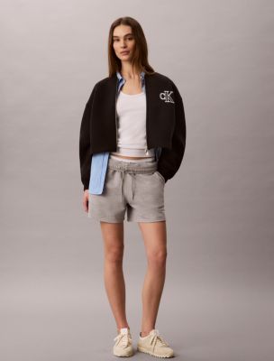 Женские куртки Calvin Klein Smooth Cropped Relaxed Bomber Jacket — фото 2