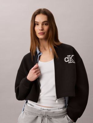 Женские куртки Calvin Klein Smooth Cropped Relaxed Bomber Jacket — фото 5