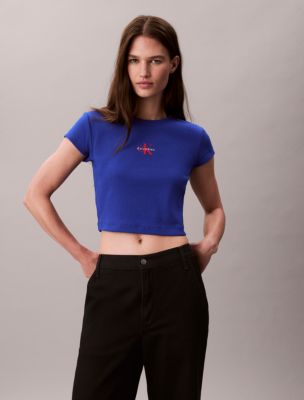 Monologo Baby Tee, Cobalt