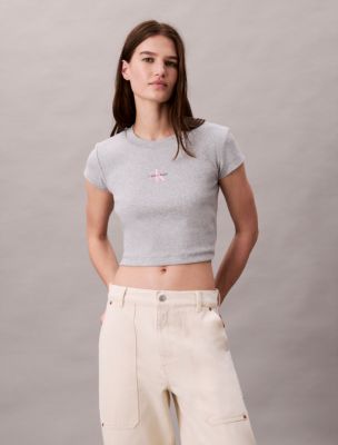 Monologo Baby Tee, Grey Heather