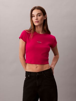 Monologo Baby Tee, Petunia Pink