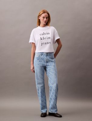 Allover Logo 90s Straight Jeans, Light Billboard
