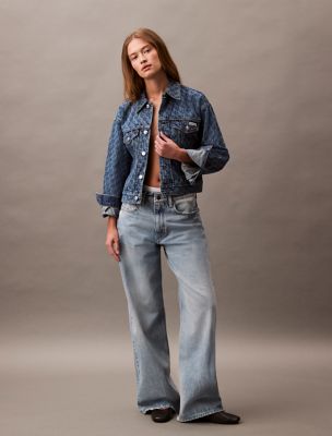 【CK JEAN】W'S 90S AOP DENIM TRUCKER JACKET 47B010G XE8 47B010G_XE8_main