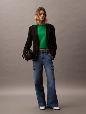 Cargo Wide Leg Fit Jeans, Blue Stargaze