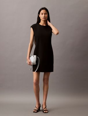 Ponte Knit Bodycon Dress, Black