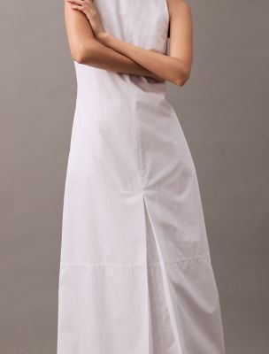 Cotton Poplin Sleeveless Midi Dress | Calvin Klein® USA