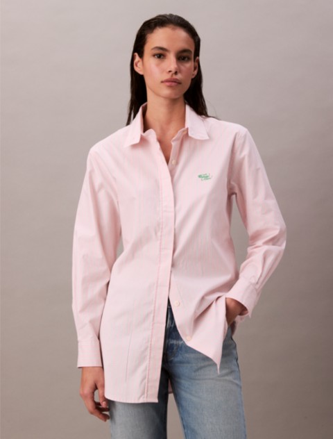 Женские рубашки Calvin Klein Stripe Relaxed Button-Down Shirt