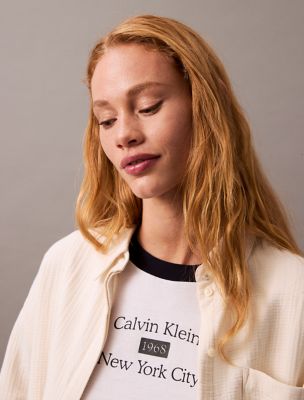 Double Gauze Roll Tab Button-Down Shirt | Calvin Klein