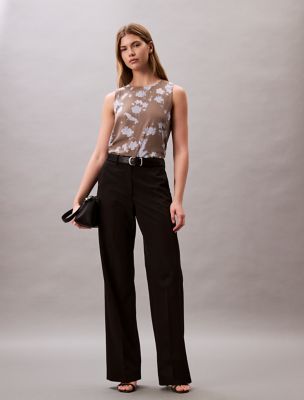 Printed Chiffon Sleeveless Shell Top | Calvin Klein
