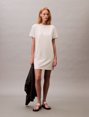 Archive Logo Jersey T-Shirt Dress, Vanilla Heather