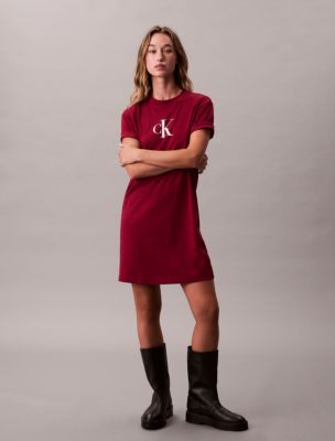 Archive Logo Jersey T-Shirt Dress, Magenta Jewel 