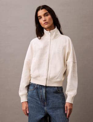 Chandail sport décontracté à glissière en tissu éponge Archive, tofu