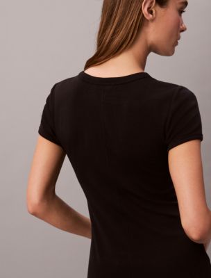 Cotton Contour Rib Monogram Logo Mini Dress | Calvin Klein