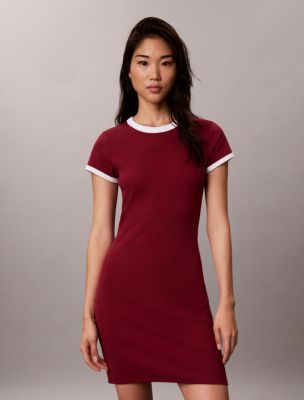Cotton Contour Rib Monogram Mini Dress - thumbnail 4