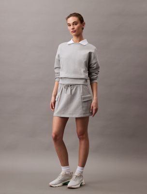 Archive Logo Fleece Cargo Skirt, Medium Heather Gray