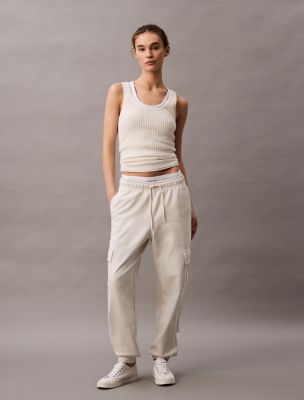 Archive Logo Fleece Cargo Joggers, Tofu
