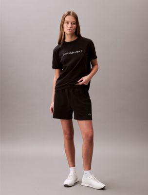 Monogram Logo French Terry Shorts, Black