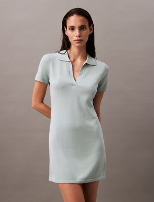 Liquid Shine Mini Dress, Cloud Blue