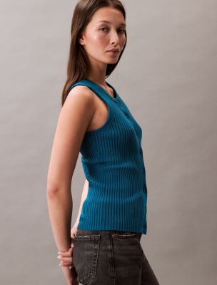 Smooth Cotton Rib Sweater Tank | Calvin Klein