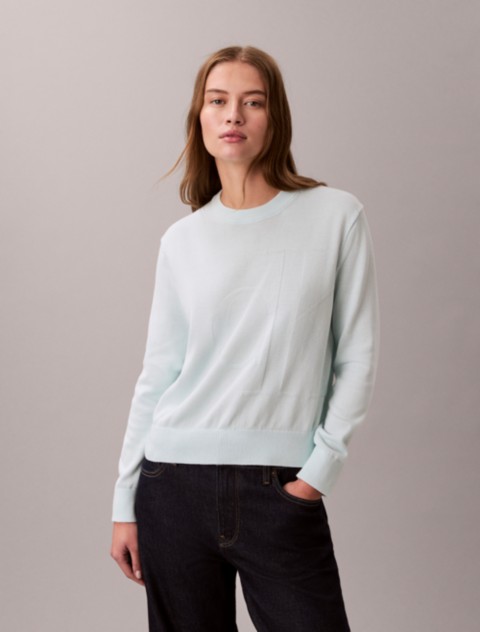 Женские свитеры Calvin Klein Smooth Cotton Monogram Sweater