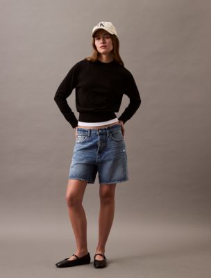 Smooth Cotton Monogram Logo Sweater, Black